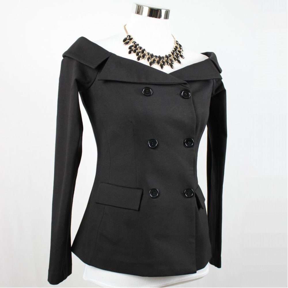 L'Agence Stephan Off Shoulder Blazer Top Small - Picture 5 of 12